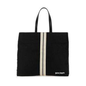 Palm Angels Men Black Canvas Shopping Bag